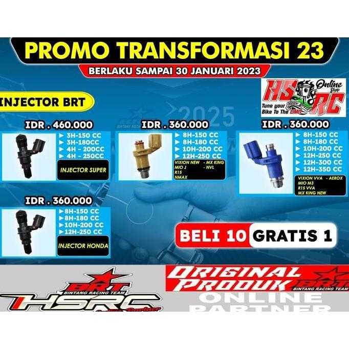 INJECTOR RACING BRT WR 155 XSR R15V3 INJEKTOR WR155 160 180 200 250 cc
