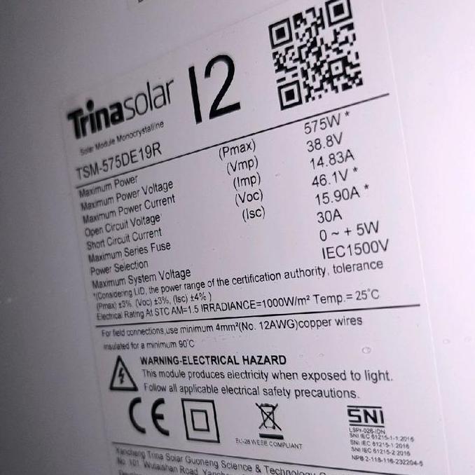 Super Murah, Panel Surya Trina Solar 500Wp 550Wp 575Wp 590Wp 620Wp 665Wp 720Wp 800Wp Monocrystaline 