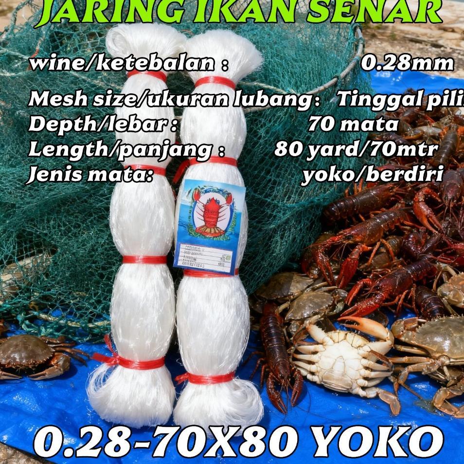 Jaring Ikan/Jaring Senar 028-70X80 Yoko/Berdiri