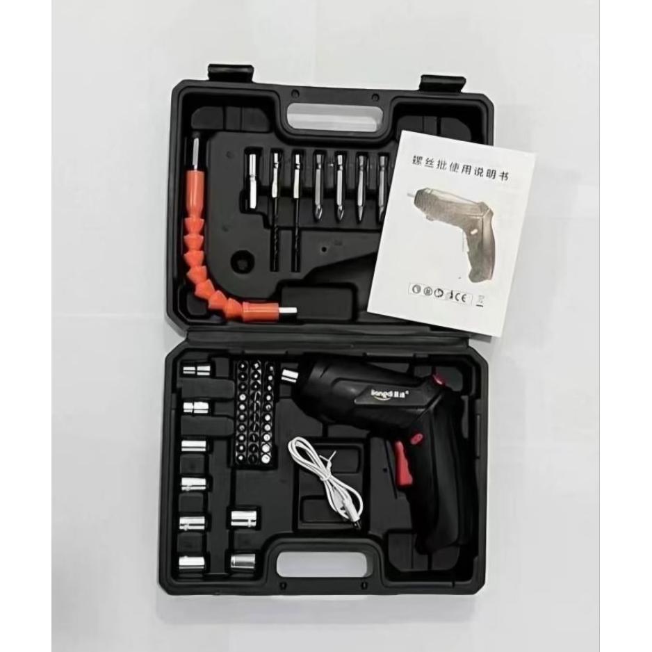 49In1 Mesin Bor Portabel Murah Obeng Listrik Bor Cordless Portable Satu Set Lengkap Koper 49 Pcs