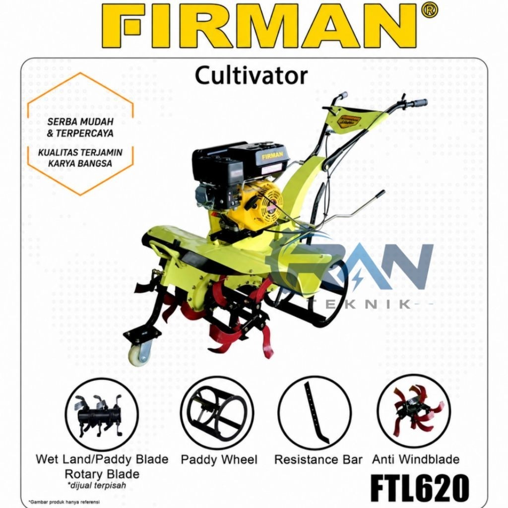 Mesin Traktor FIRMAN FTL 620 Bajak Sawah Dan Ladang
