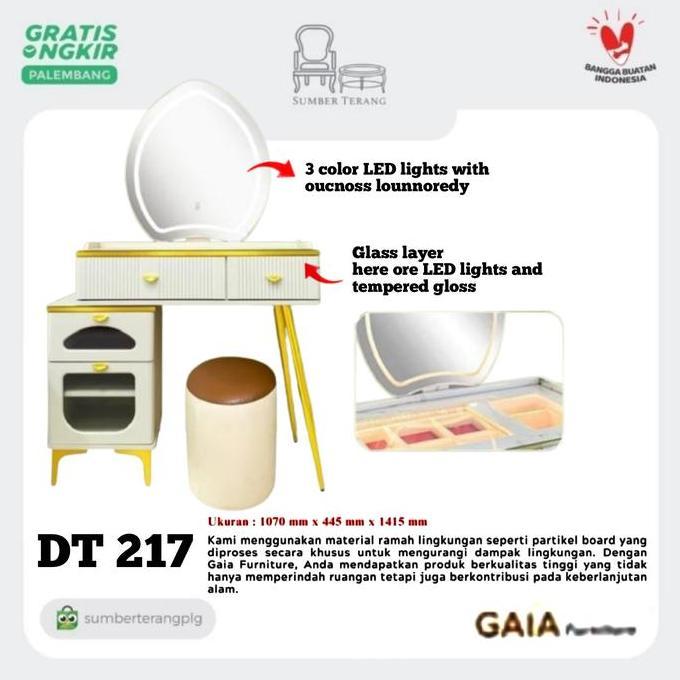Meja Rias Gaia Furniture Dressing Table DT 217 Meja Rias Lampu LED Touch Screen Vanity Mirror Meja M