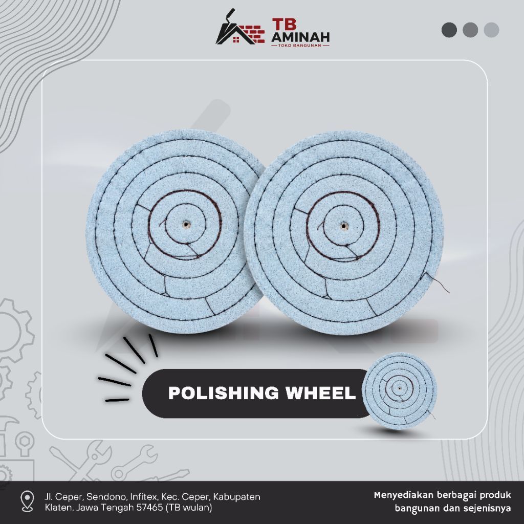 Polishing Wheel Kain | Buffing Wheel | Roda Poles Kain | Buffing Cloth untuk Gerinda & Mesin Poles