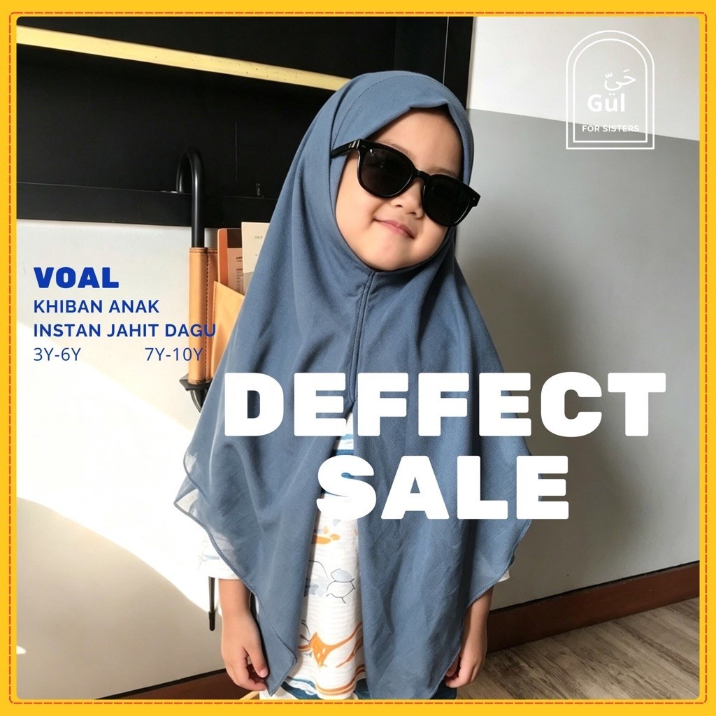 KHIBAN ANAK DEFFECT SALE] Haygul.Solo - Mina Khiban Instan Anak Jahit Dagu Jilbab Anak Perempuan