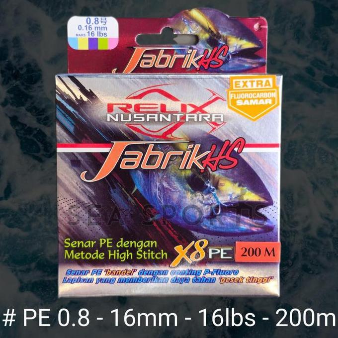 Mancingmania- Senar Pe Jabrik Hs X8 Jabrik 200 Meter Jabrik 300 Meter Pe Relix Nusantara Multicolor 