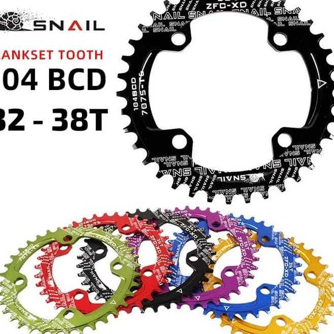 Chainring Snail 32T 34T 36T 38T Bcd 104 Bcd Narrow Wide Untuk Single Chainring Sepeda 104Bcd Not Dec