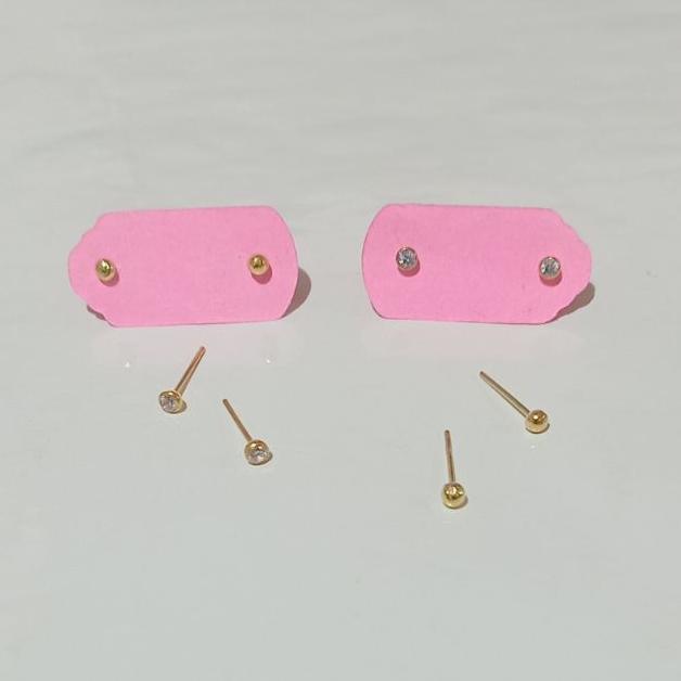 Anting Tindik Hidung Mata & Polos (Emas Muda 6K)