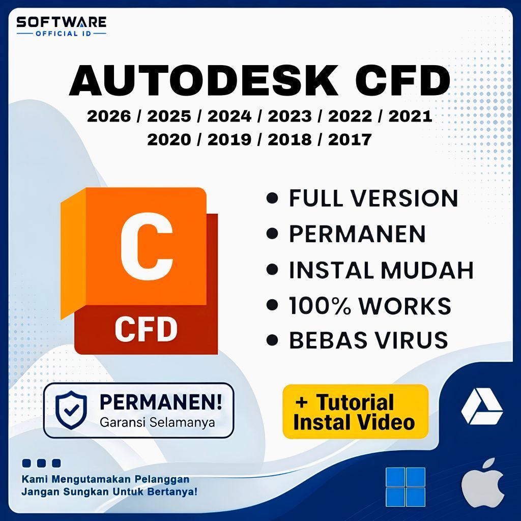Autodesk CFD 2026 - 2017 Full Version Lifetime Permanen Windows | Tersedia Versi 2026 / 2025 / 2024 