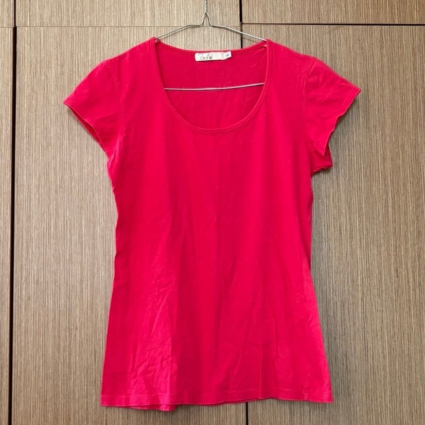 giraffe kaos adem pink fanta fuschia tee lengan pendek
