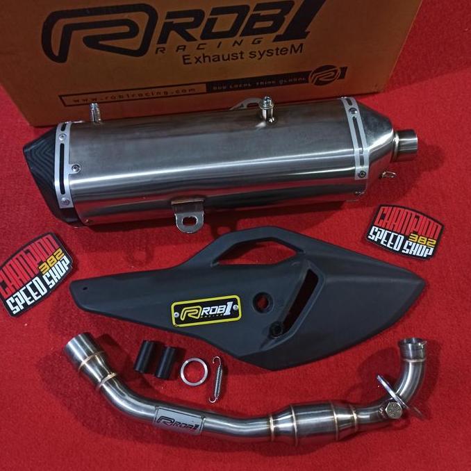 Knalpot Standar Racing ROB1 Silencer Oval Powerboom PCX 160 Vario 160