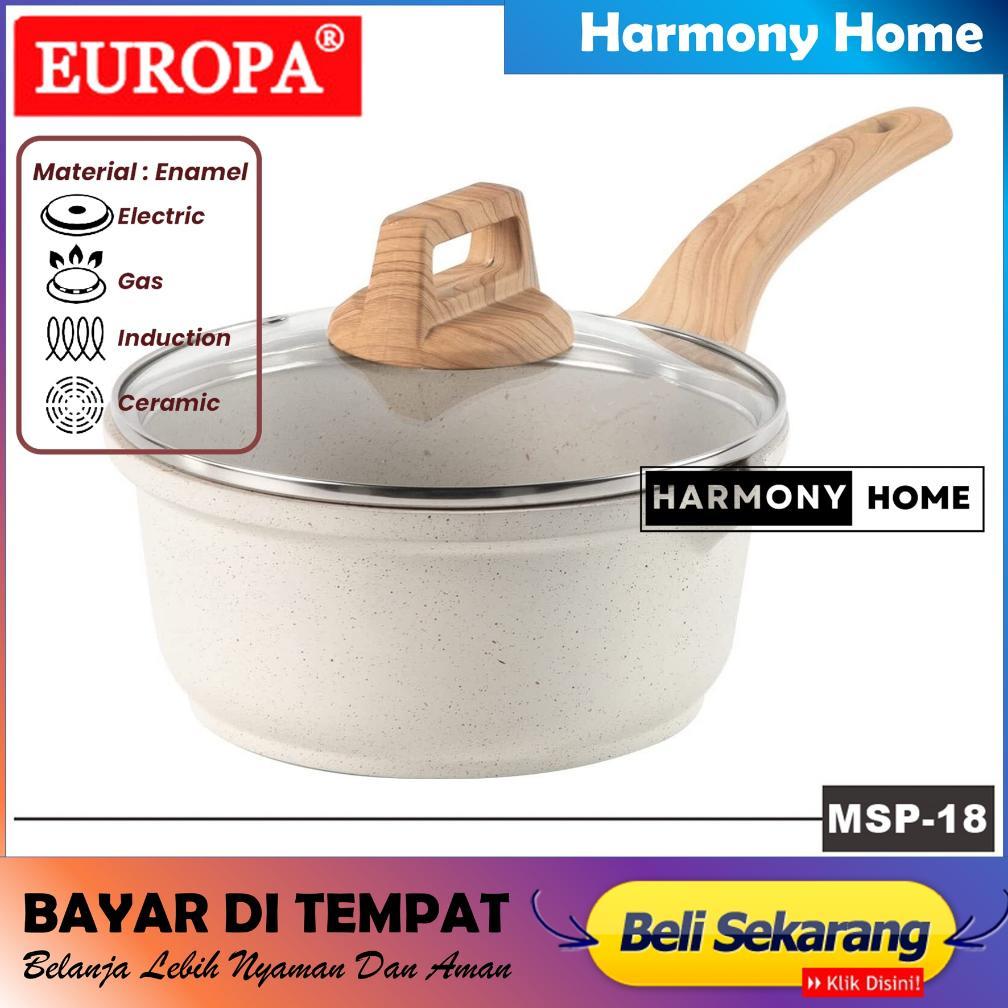 Europa White Marble MSP-18 Sauce Pan Panci Susu Anti Lengket 18 Sauce Pan Marble Panci Mie Induksi