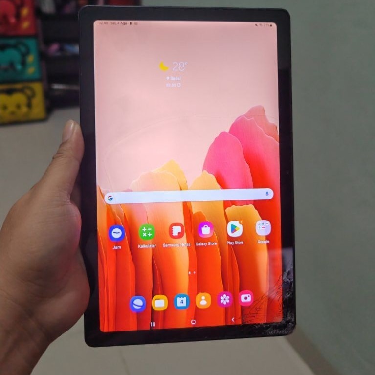 Samsung Galaxy Tab A7 2020 10'4 WiFi only Sm-T500 Ram 3/64gb Android 12 Retak pojok normal original