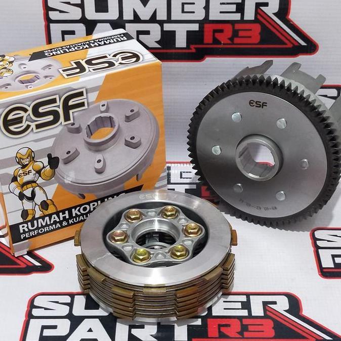 (tmc) tm22 outer clutch assy 73t isi 7 baut 6 htm 200cc rumah kampas kopling set - sparepart motor r