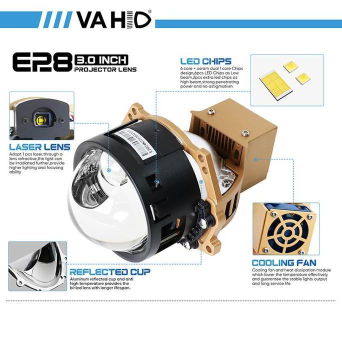 E28 - 3" LED Projector Vahid E28 Laser | Premium Projie Biled E28 Laser Headlht Orinal Vahid