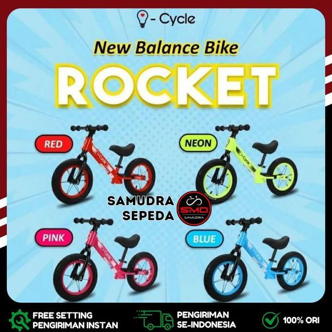 Sepeda Anak Push Balance Bike Icycle Rocket Alloy Murah BDG