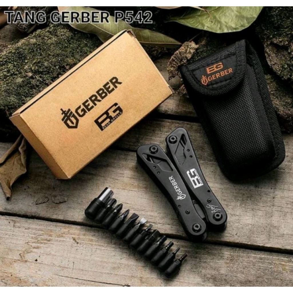 Tang Lipat Multifungsi Gerber Bear Grylls 24 in 1 Set Obeng + Pouch Nilon
