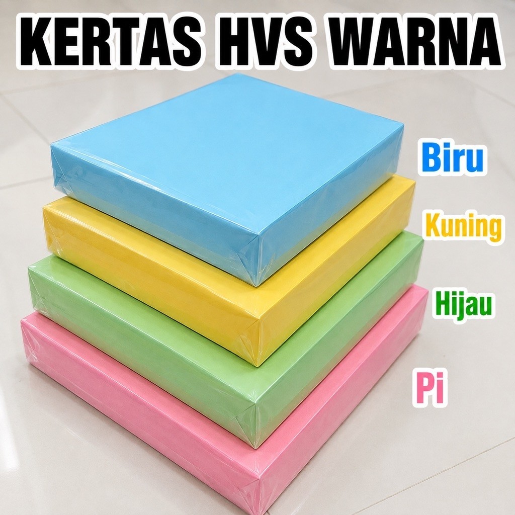 Kertas HVS warna warni (1 rim = 500 lembar)