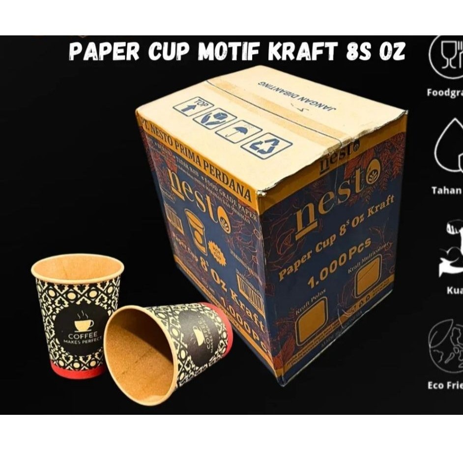 paper cup motif 8 oz