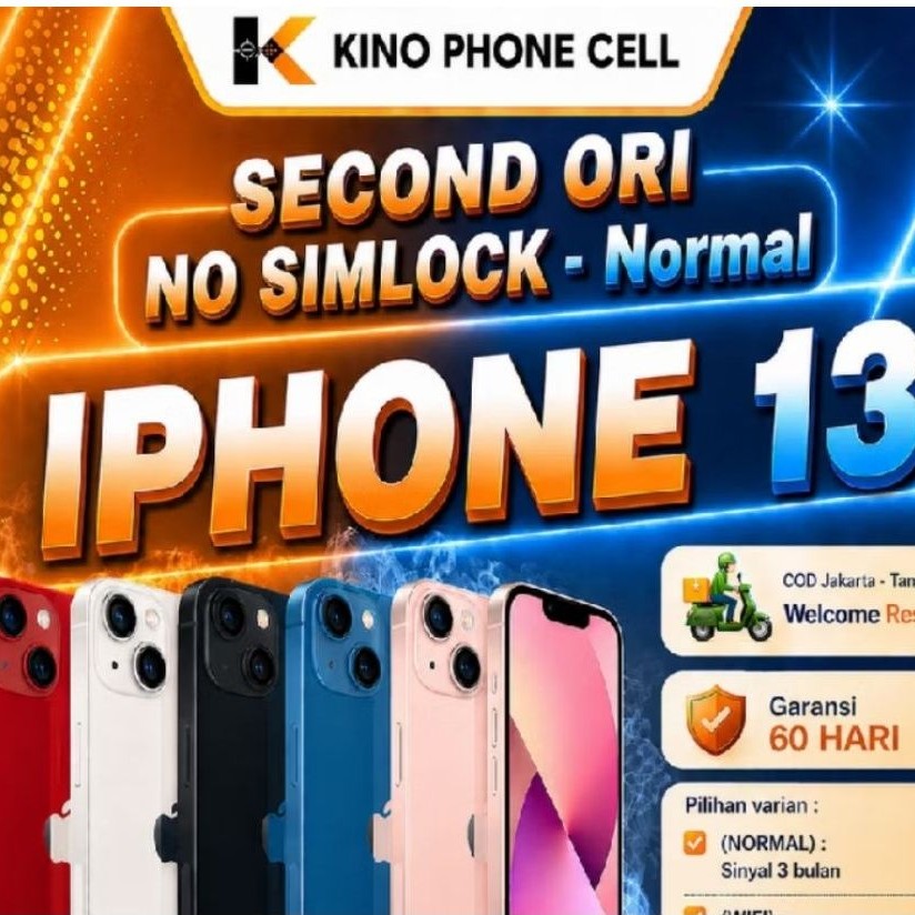 iPhone 13 128GB Bekas - Original, iCloud Kosong, Fullset