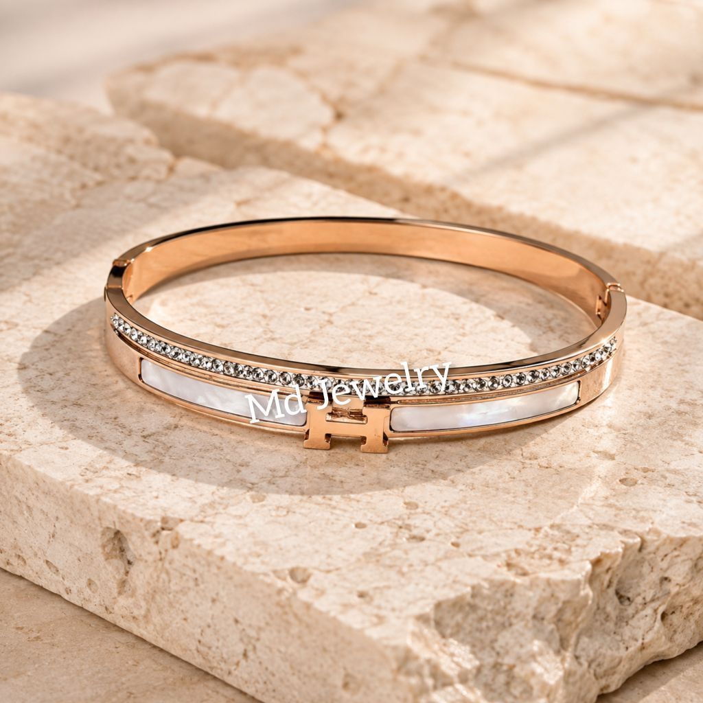 Gelang Wanita Titanium Diamonds Putih