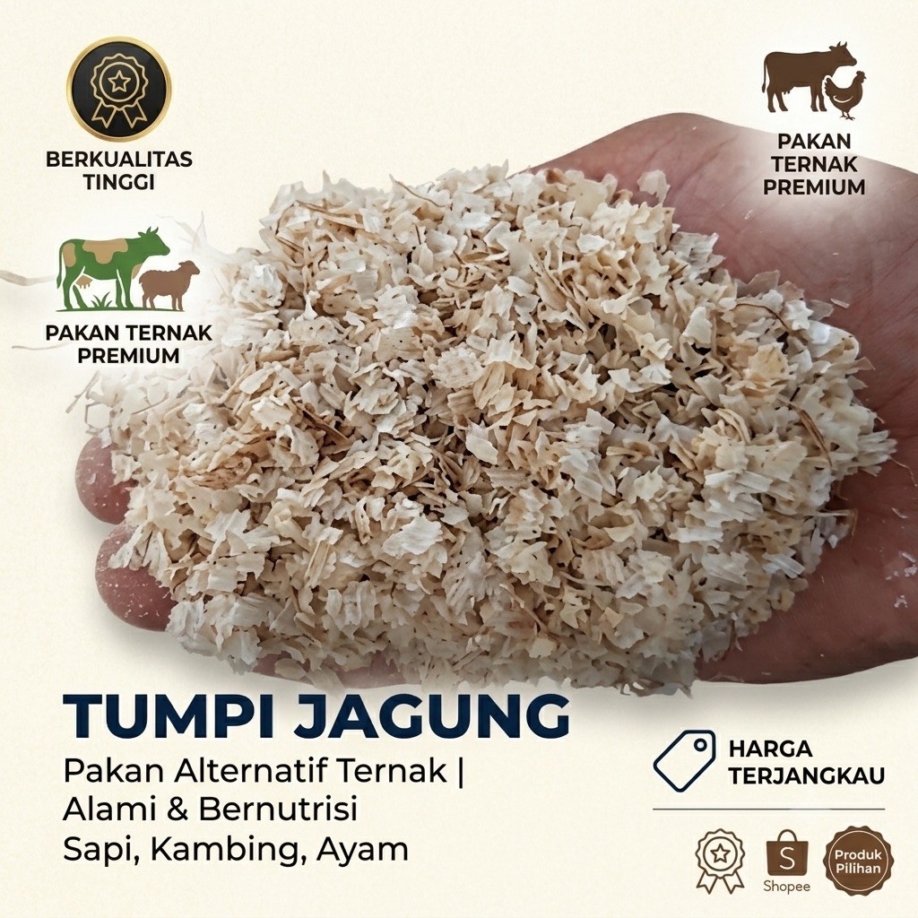 [PROMO] Tumpi Jagung / Kulit Jagung Murni Pakan Ternak Berkualitas - Pakan Alternatif Sapi, Kambing,