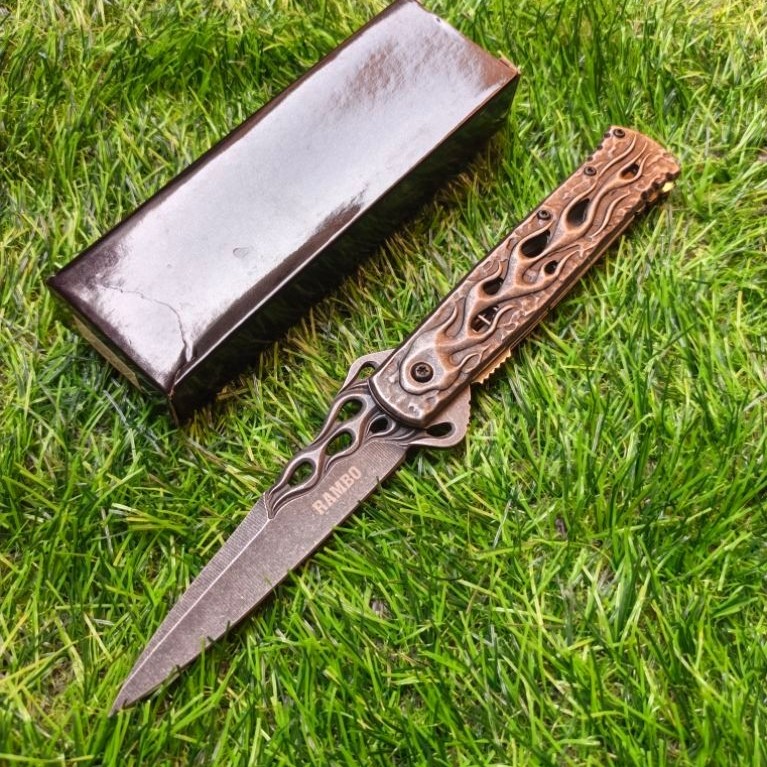Pisau Survival Lipat Rambo P1470 Outdoor Knife