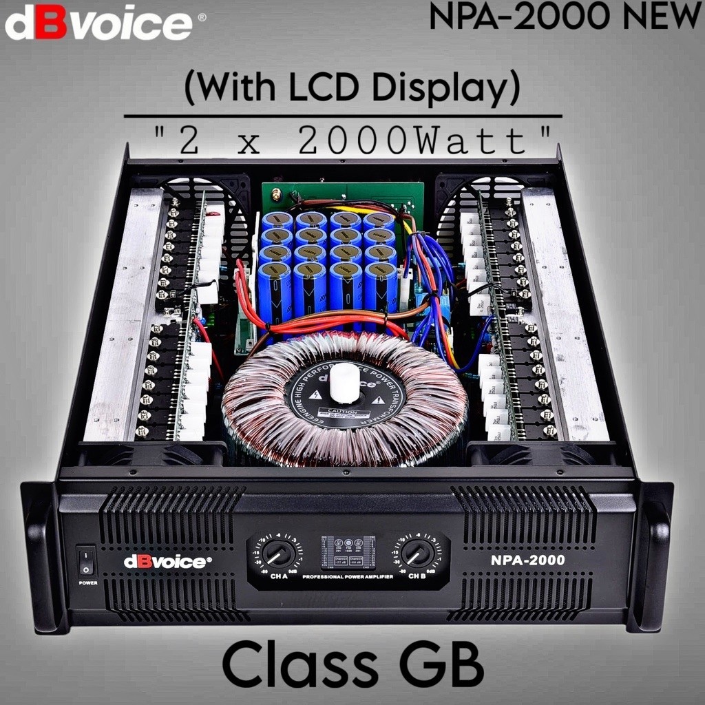 Power dB Voice NPA 2000 New LCD Display Original Product 2 Channel 2000Watt Class GB Amplifier NPA20