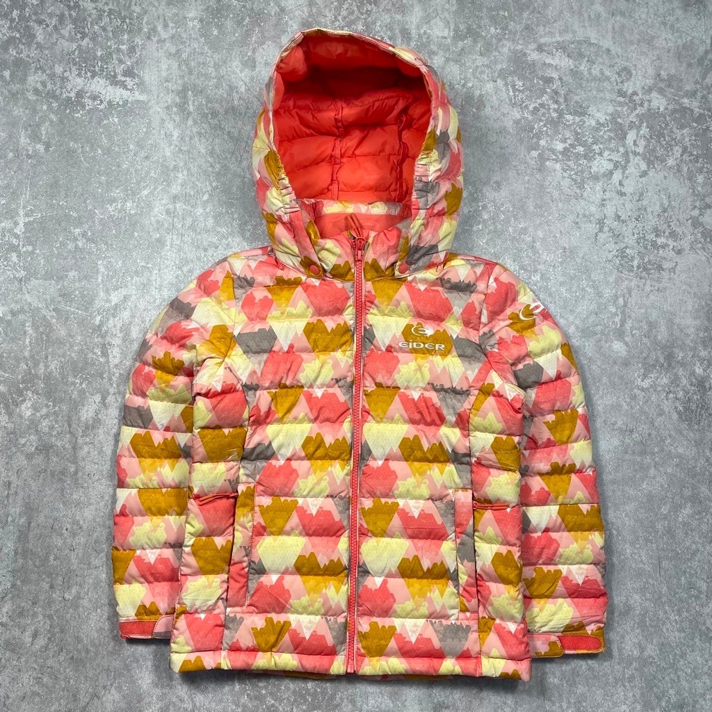 Jacket Winter / Down Eider Kids Original Size 130 | Motif Pink Geometris