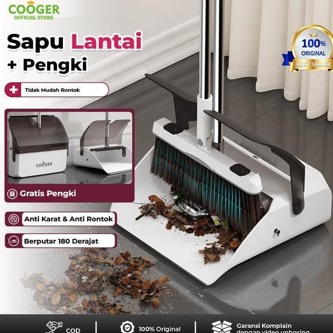 Cooger Sapu Lantai Alat Pembersih Lantai Sapu Pengki Set Ringan Tidak Mudah Rontok