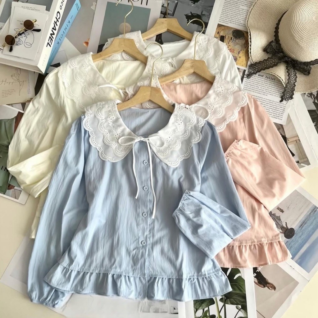 NADIA COLLAR BLOUSE | Blouse Import | Korean Top | Blouse Wanita | Collar blouse