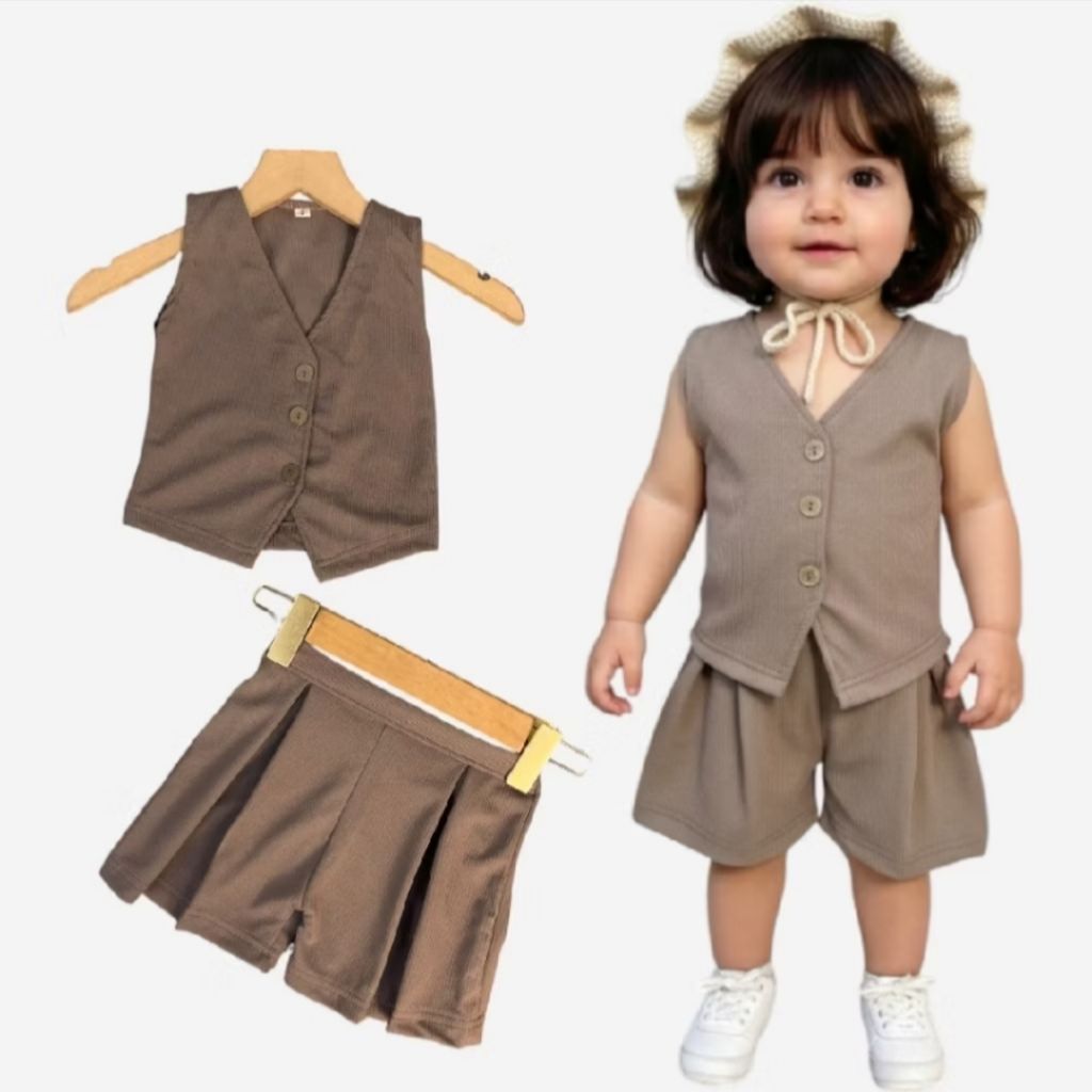pl setelan vest bayi perempuan