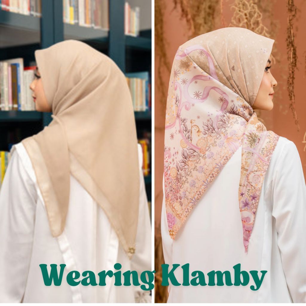 Wearing Klamby Scarf Hijab Jilbab Segi Empat Polos dan Motif
