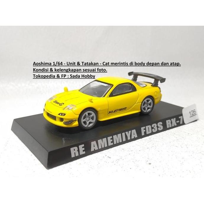 DIECAST AOSHIMA OPTION 1/64 MAZDA RX-7 RE AMEMIYA FD3S RX7 KUNING HS99