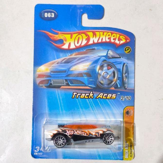 HOTWHEELS HOT WHEELS FLASHFIRE PUTIH 2005 TRACK ACES BLUE CARD RARE FTS99