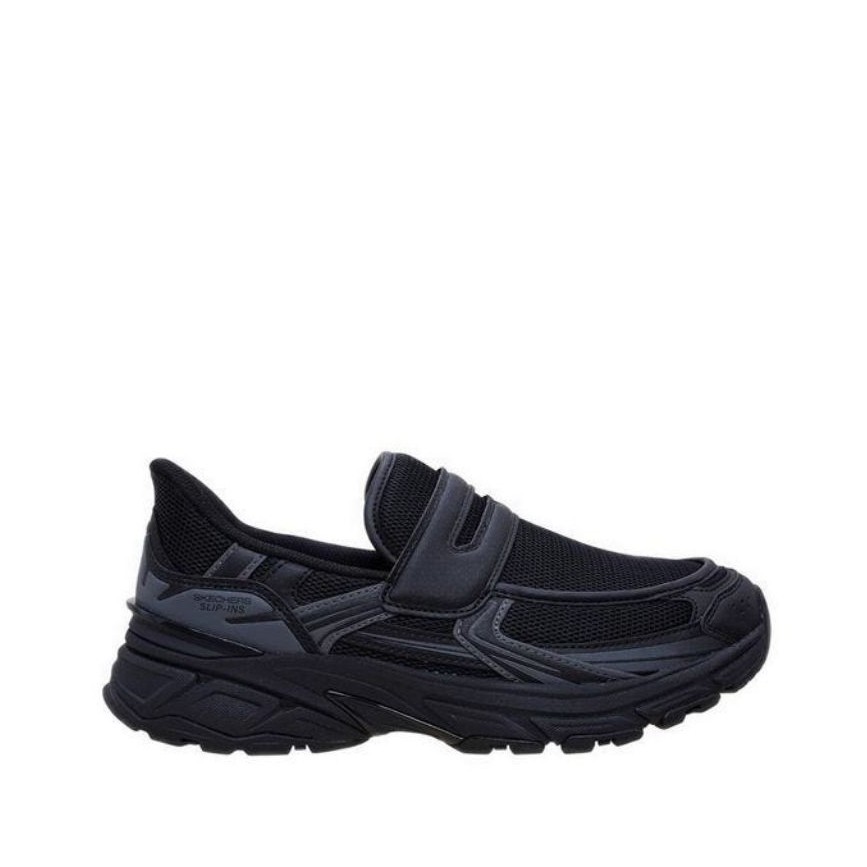 Sepatu Pria Skechers Slip-Ins Stamina Sport Men's Loafers Shoes - Black Original