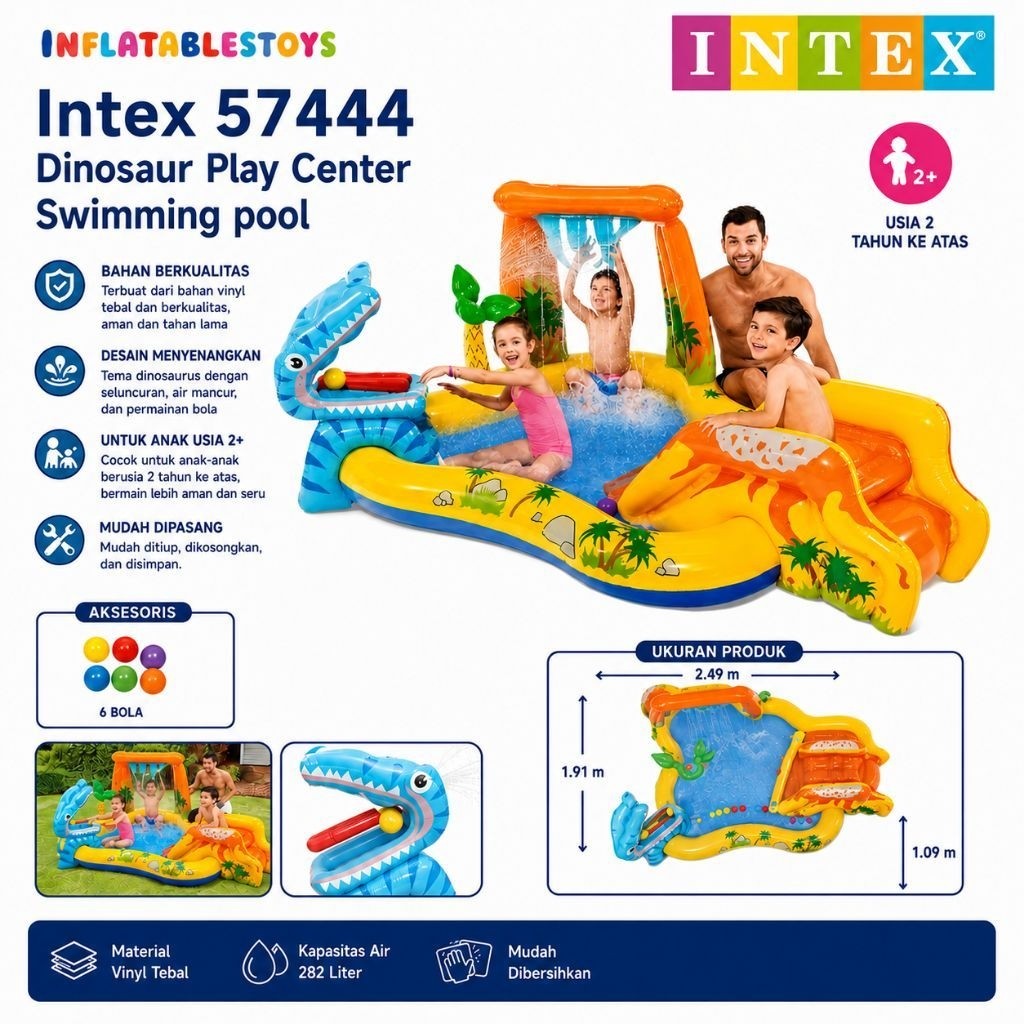 Inflatablestoys - Intex 57444 Dinosaur Play Center Swimming pool