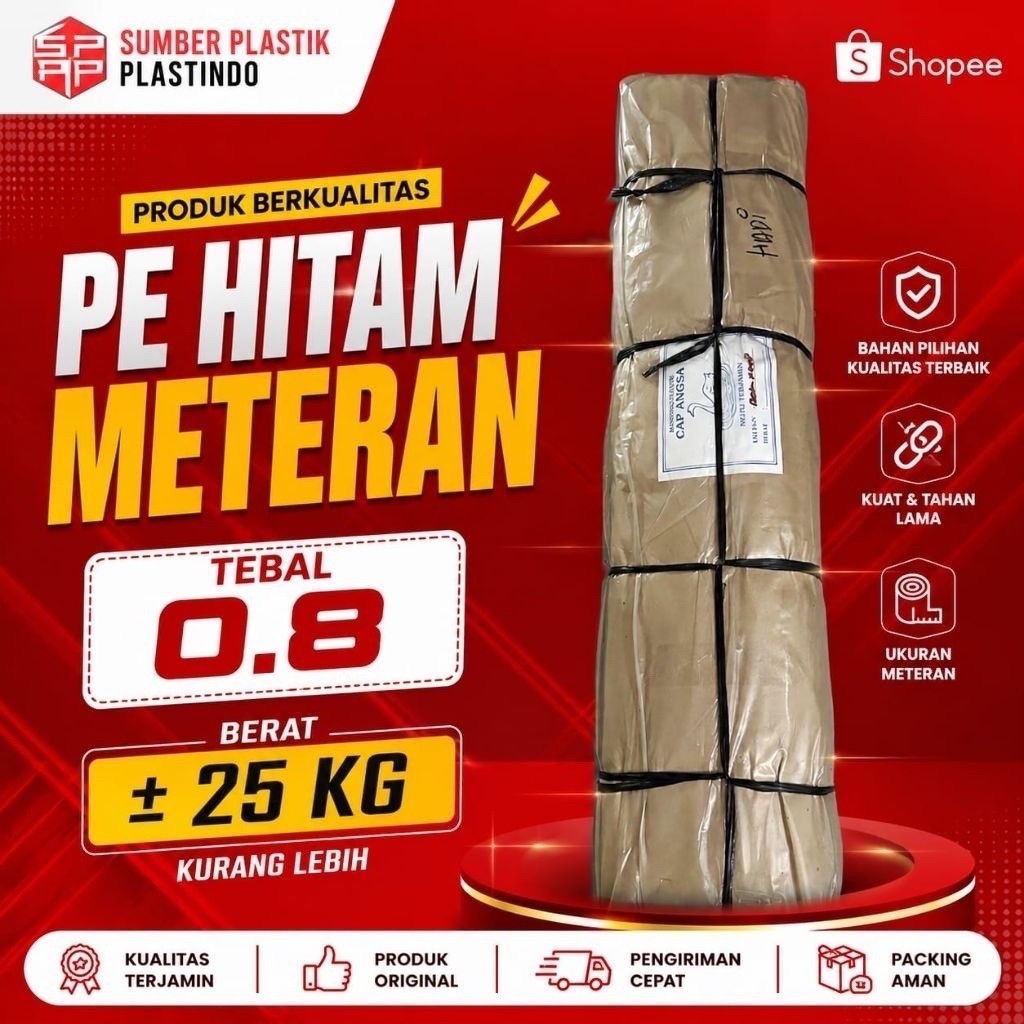 [Instan] Plastik PE HITAM METERAN / PE PLASTIK COR JALAN MEREK ANGSA