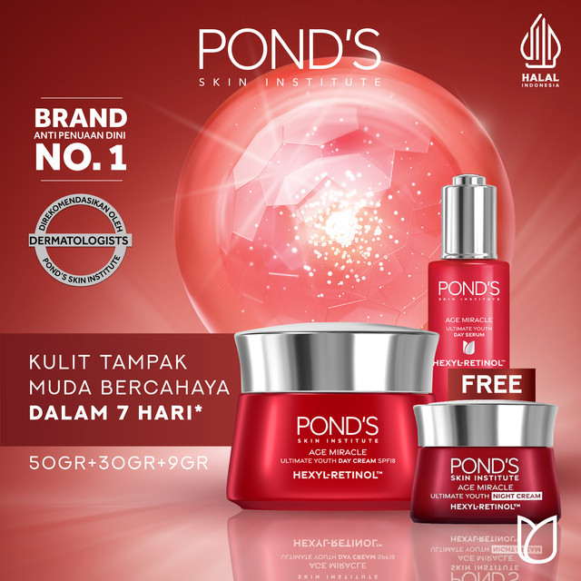 [Buy 2 Get 3] NABUNG COLLAGEN DAY PACK | Pond's Age Miracle Day Serum 30g + Day Cream 50g Free Ponds