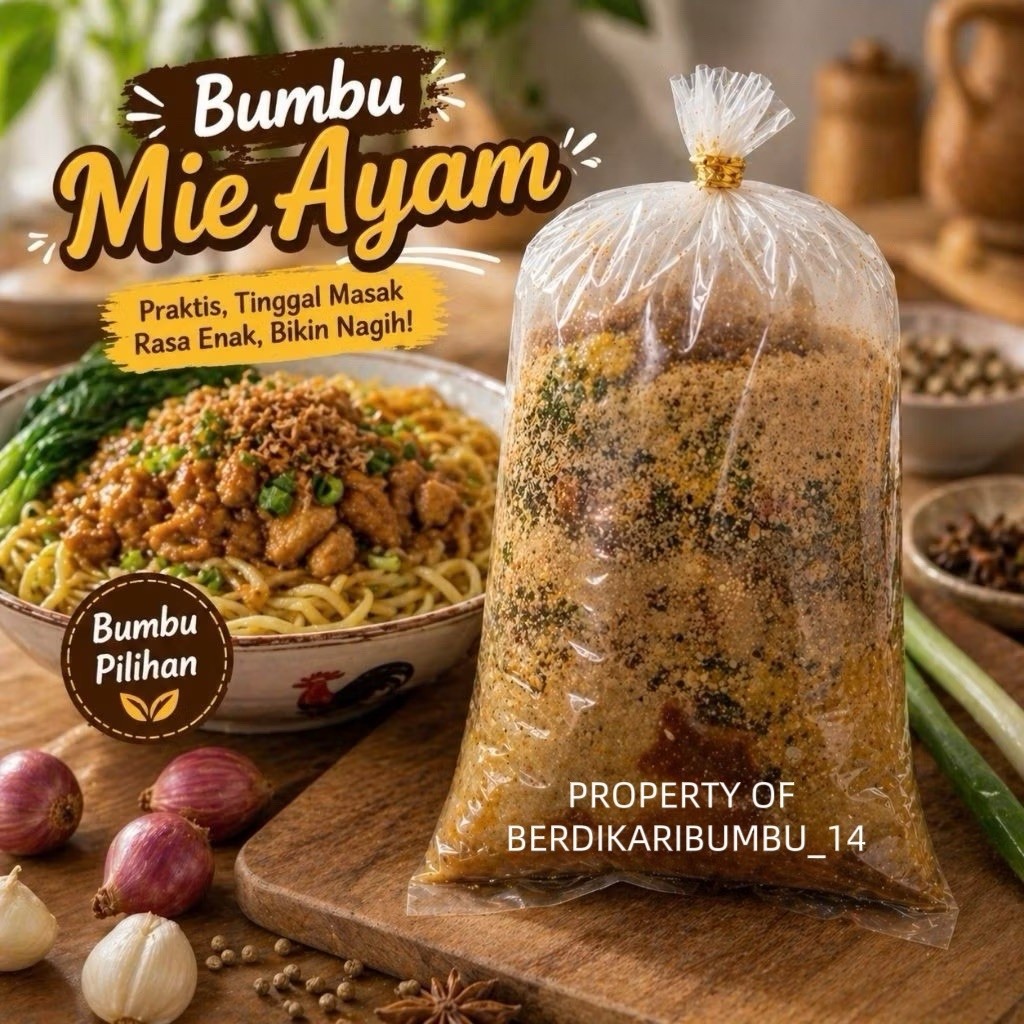 Bumbu Racik Giling Halus MIE AYAM / MI AYAM / BAKMI SERBAGUNA Masakan Rumah Dapur Praktis Instant Fr