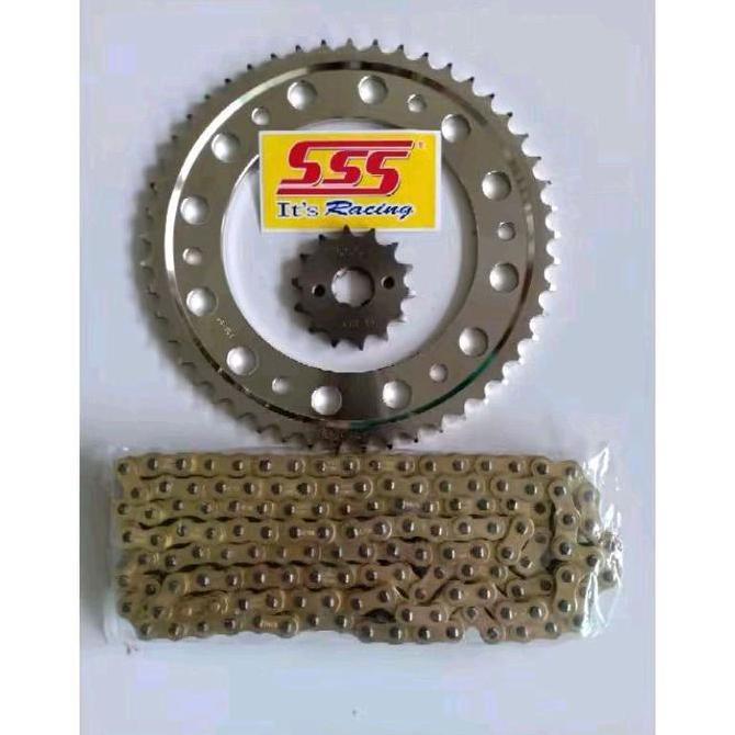 gir set sss 428 rantai gold CRF 150 / CRF 150L ukuran 47-55