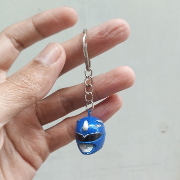 keychain mighty morphin power rangers blue helmet # mmpr headsculpt super Sentai daizyujin megazord 