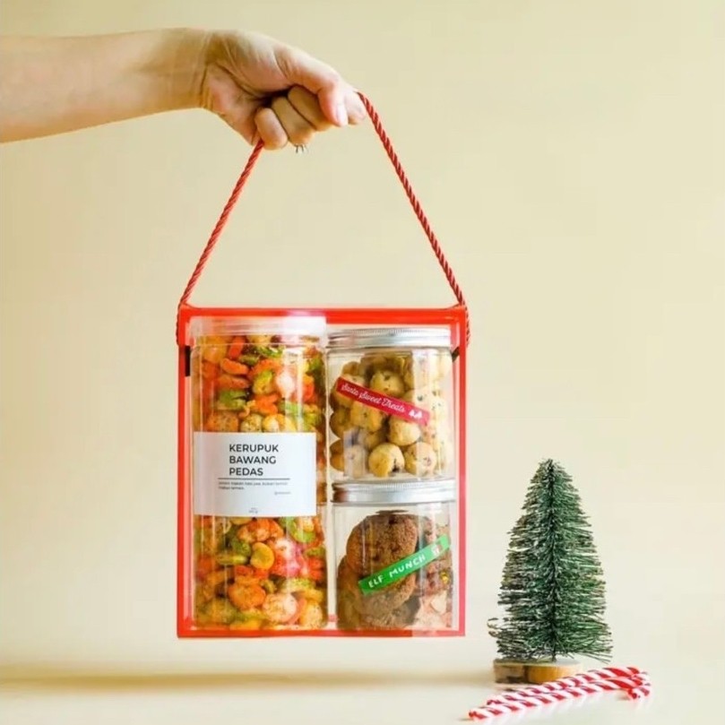Kotak Mika | Box Mika Hampers Natal | Box Mika Tabung Jar | Box Mika Cookies | Box Mika kue Kering