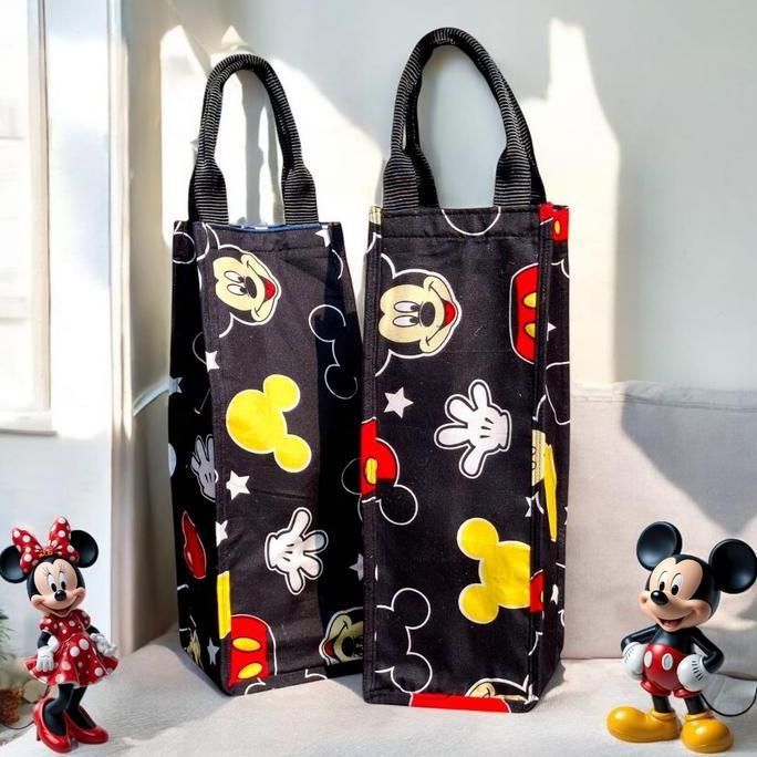 Ekaekistore23 - Tas Tumbler Mickey Mouse Ukuran 12 X 12 X 32 Cm - Tas Botol 2 Liter Motif Karakter L