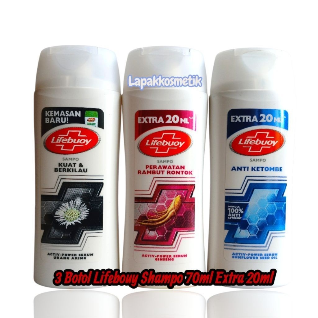 Harga 3 Pcs || Lifebouy Shampo Botol Kecil 70ml +20ml All Varian Original