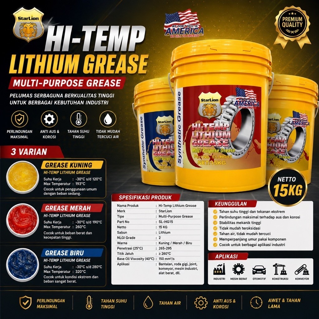 Grease 15Kg / Gemuk Drum 15 kg / Pelumas Stempet