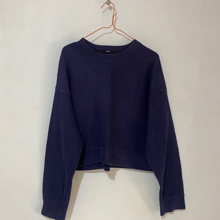 Zano basic sweater crop navy