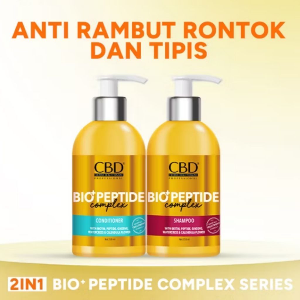 CBD Bio+Peptide Complex Shampoo / Conditioner Perawatan Rambut Rontok 250ml
