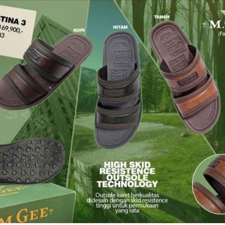 Sandal Selop Mgee Slip On Astina 3 2 Warna Hitam Tanah Dan Kopi 39-43 Mgee Original Terbaru Anti Sli