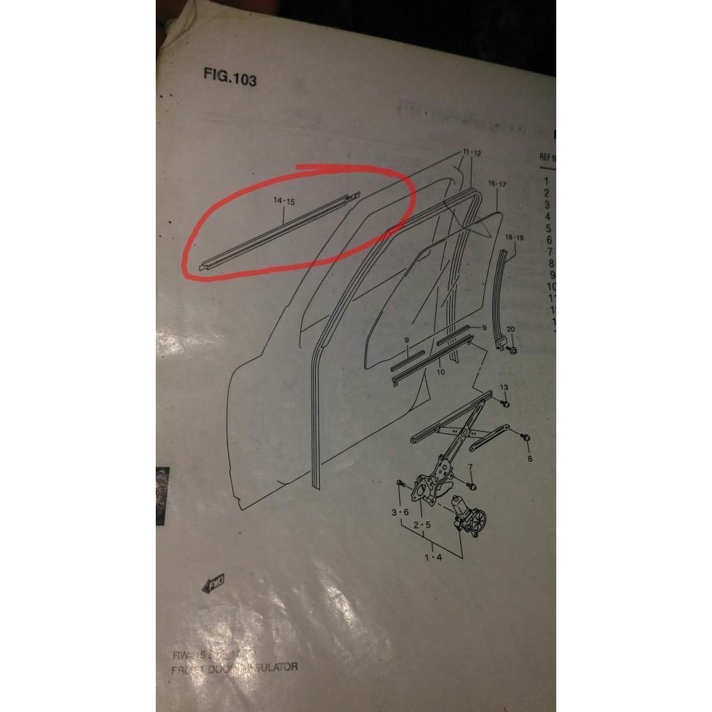 WEATHERSTRIP / KARET PLIPIT SX4 ORIGINAL SGP ORIGINAL DAN TERPERCAYA