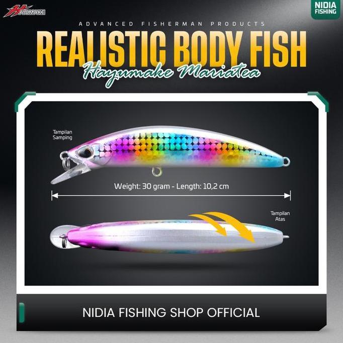 Primafish- Lure Minnow Casting Hayumake Mariatea Sinking Lure 30 Gram